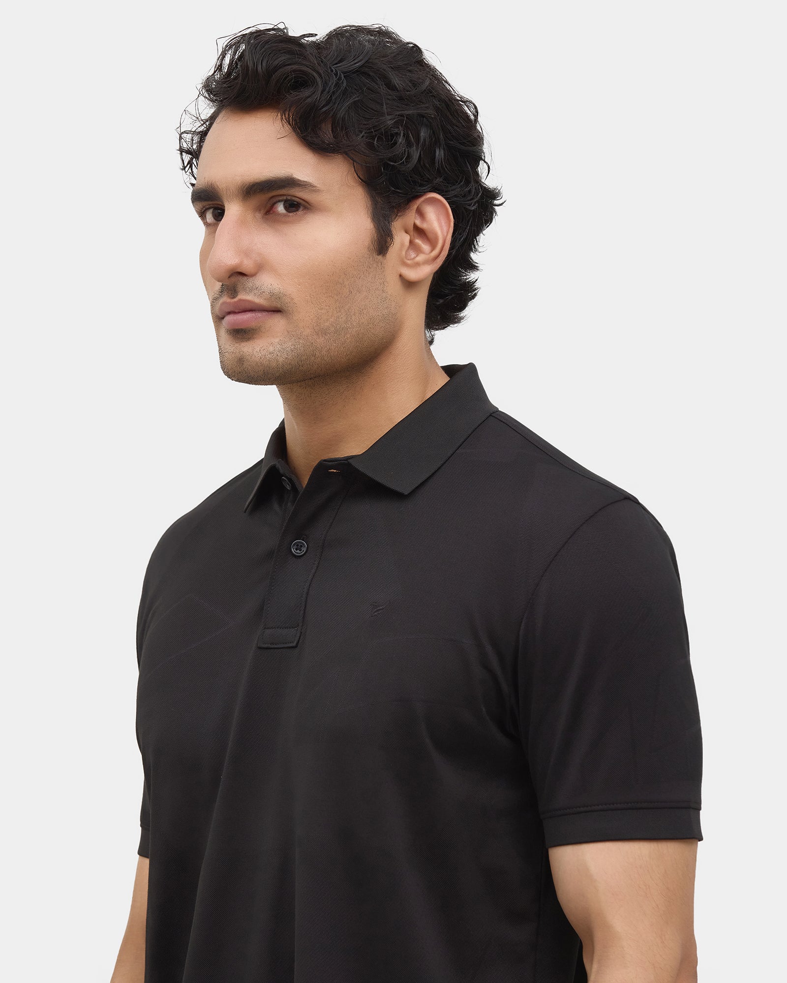 Black Textured Polo - Seo