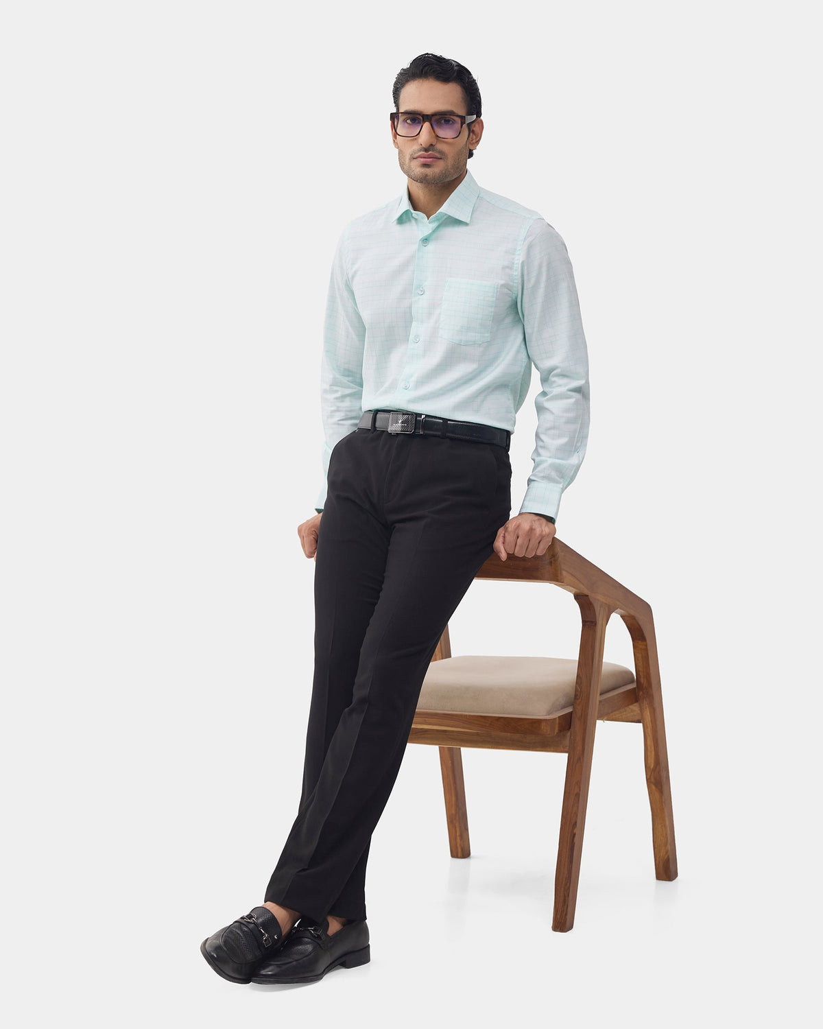 Black Textured Trouser - Delma