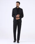 Black Three Piece Textured Suit - Atoll