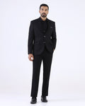 Black Three Piece Textured Suit - Ultrex