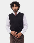 Black Solid Sweater - Less