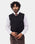 Black Solid Sweater - Less