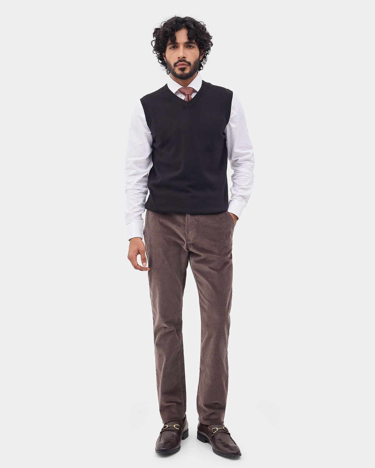Black Solid Sweater - Less