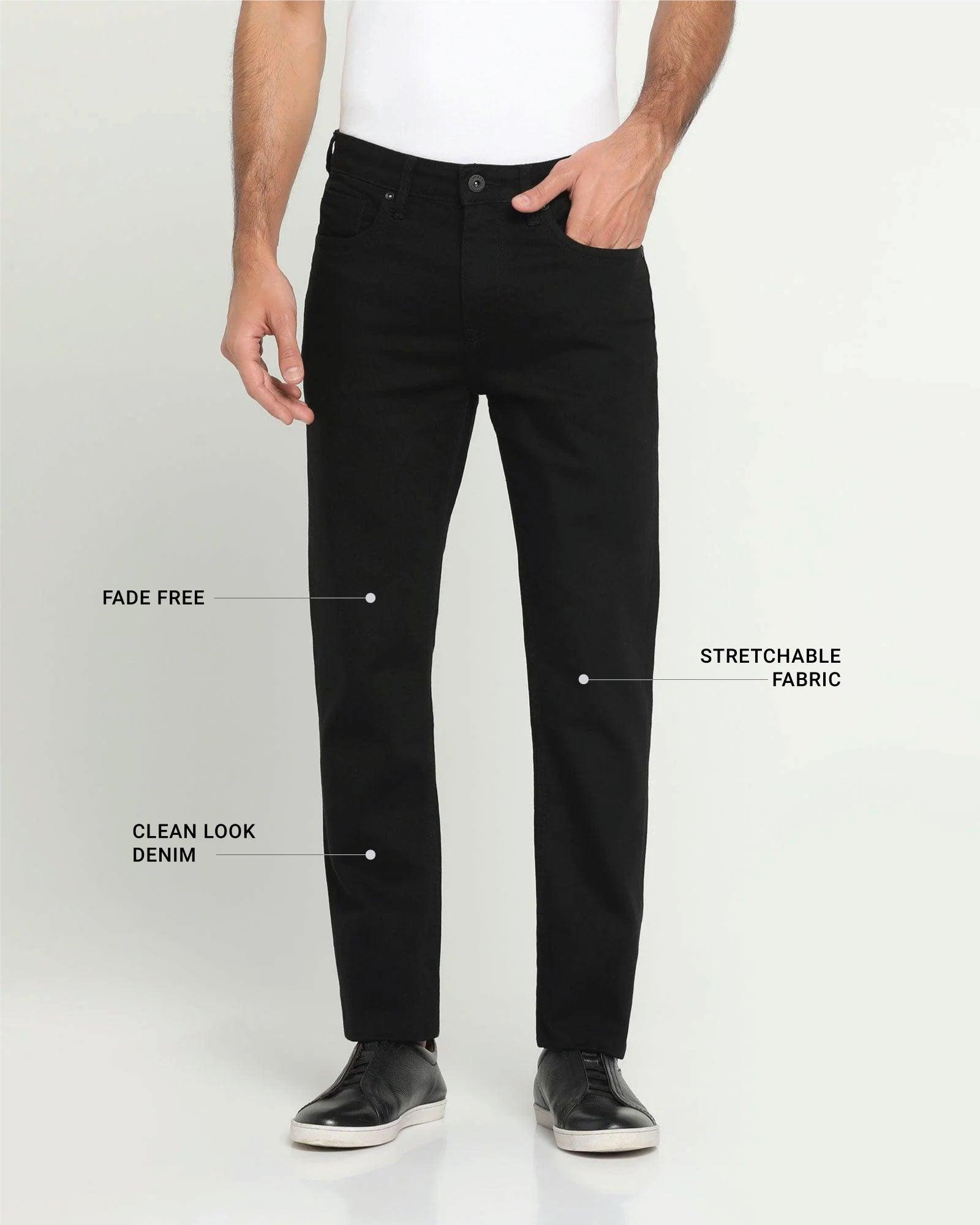 Black slim-fit jeans