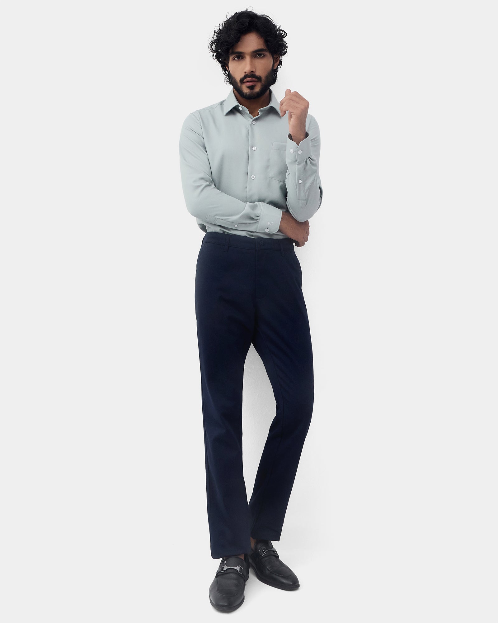 Blue Textured Khakis - Triglav