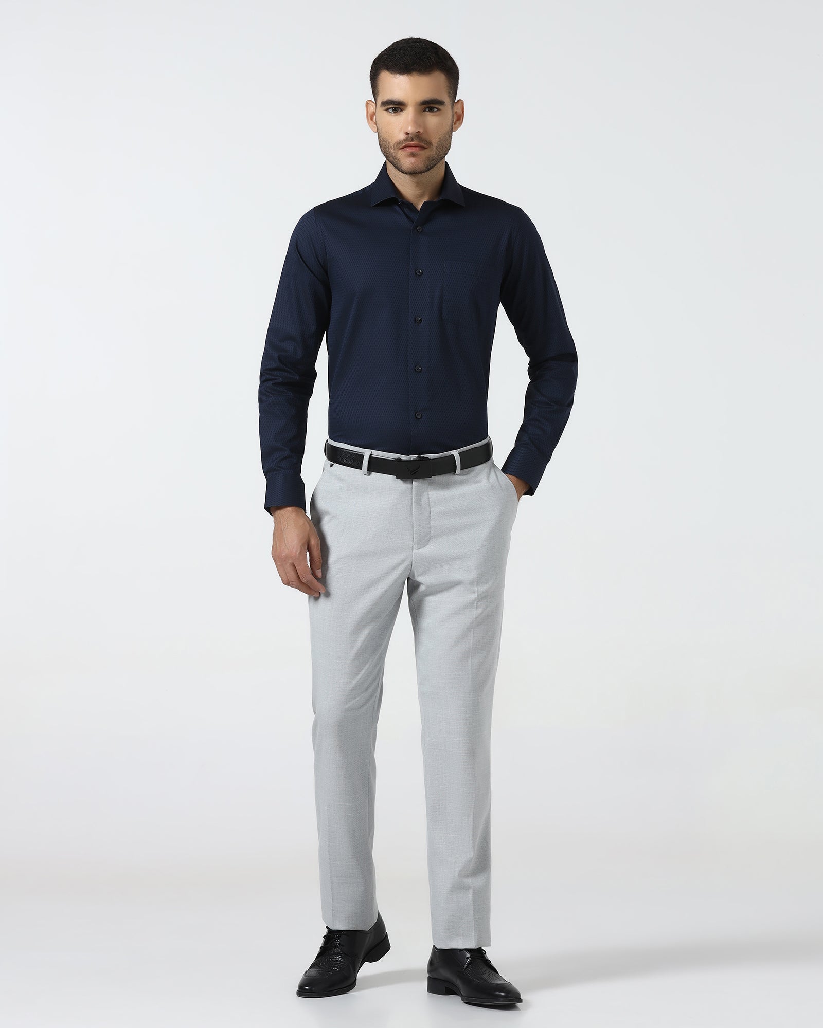 Blue Jacquard Shirt - Pedro