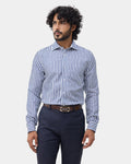Blue Linen Stripe Shirt - Kylen