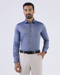 Blue Non Iron Textured Shirt - Ember