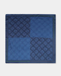 Blue Printed 100% Silk Pocket Square - Bino