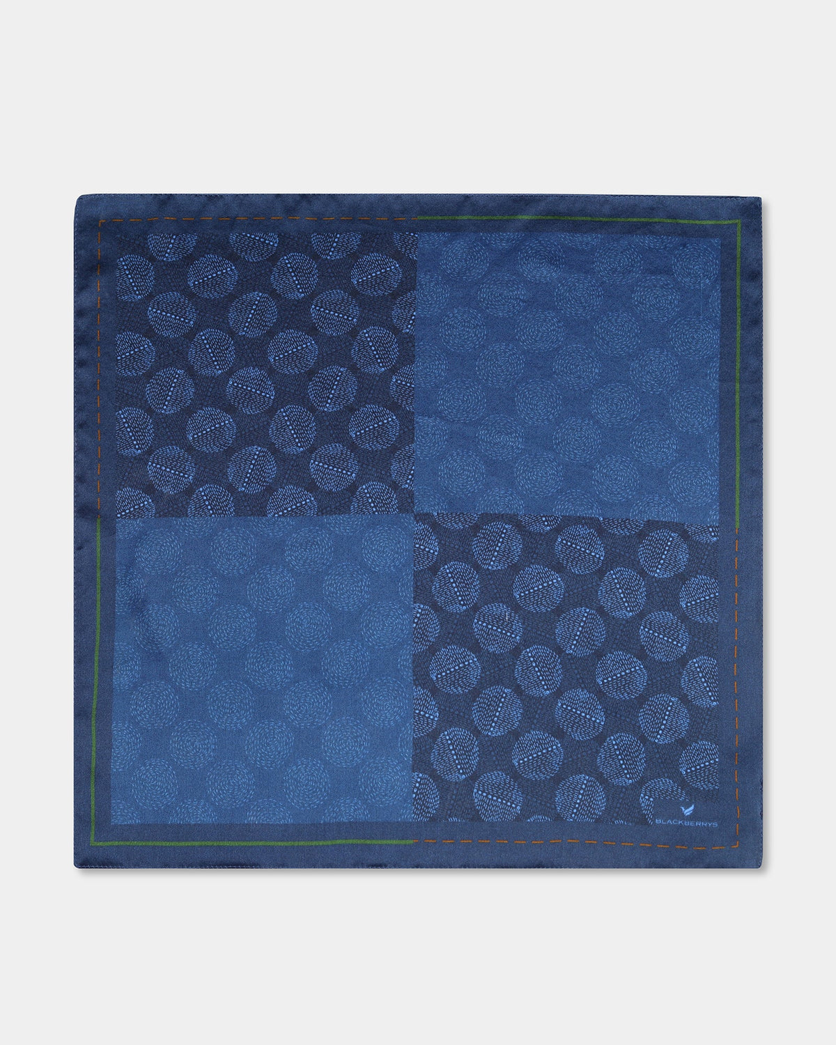 Blue Printed 100% Silk Pocket Square - Bino