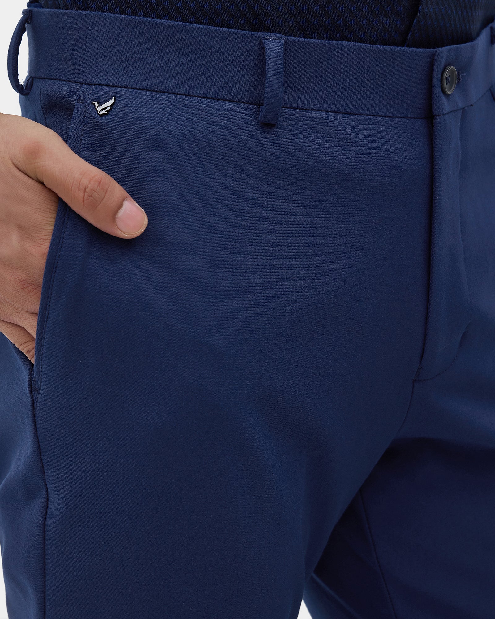 Blue Solid Trouser - Rayner