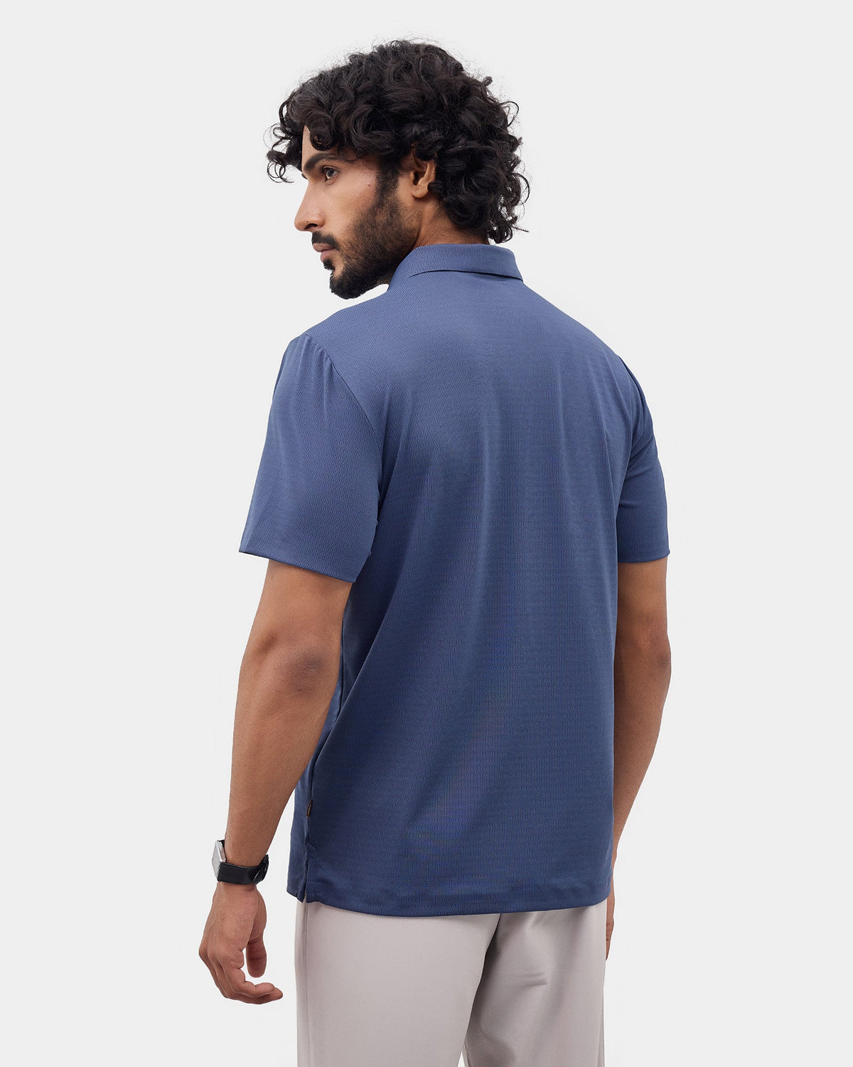 Blue Techpro Textured Polo - Lim