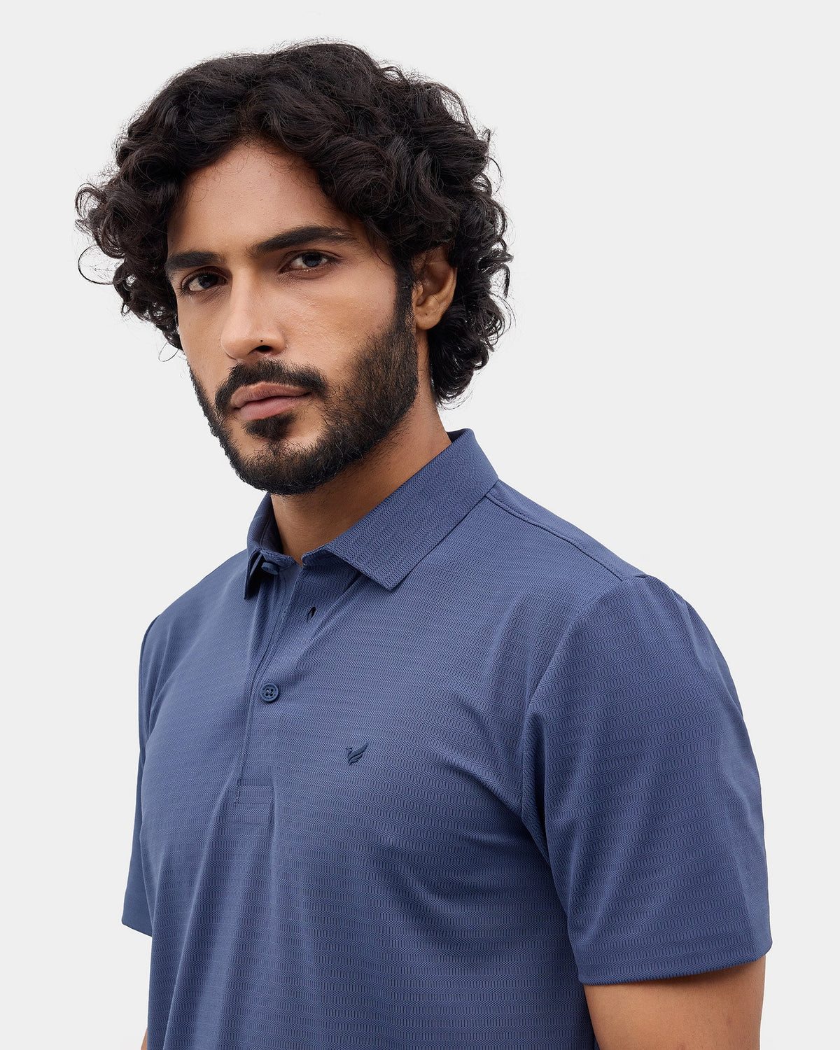 Blue Techpro Textured Polo - Lim