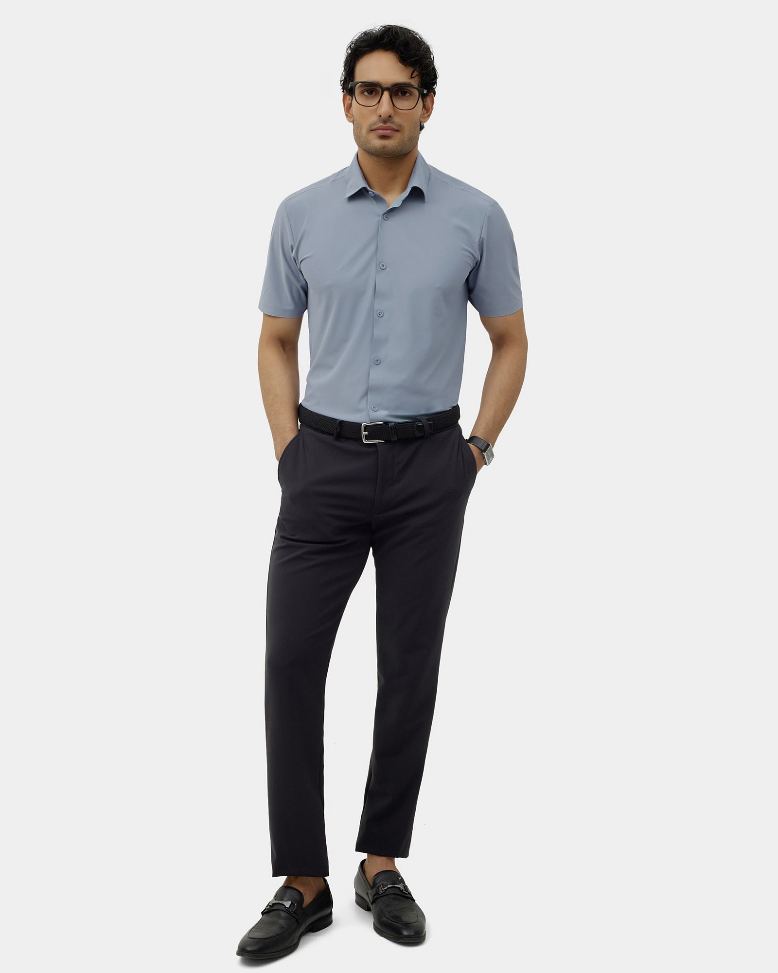 Blue TechPro Textured Shirt - Kanon
