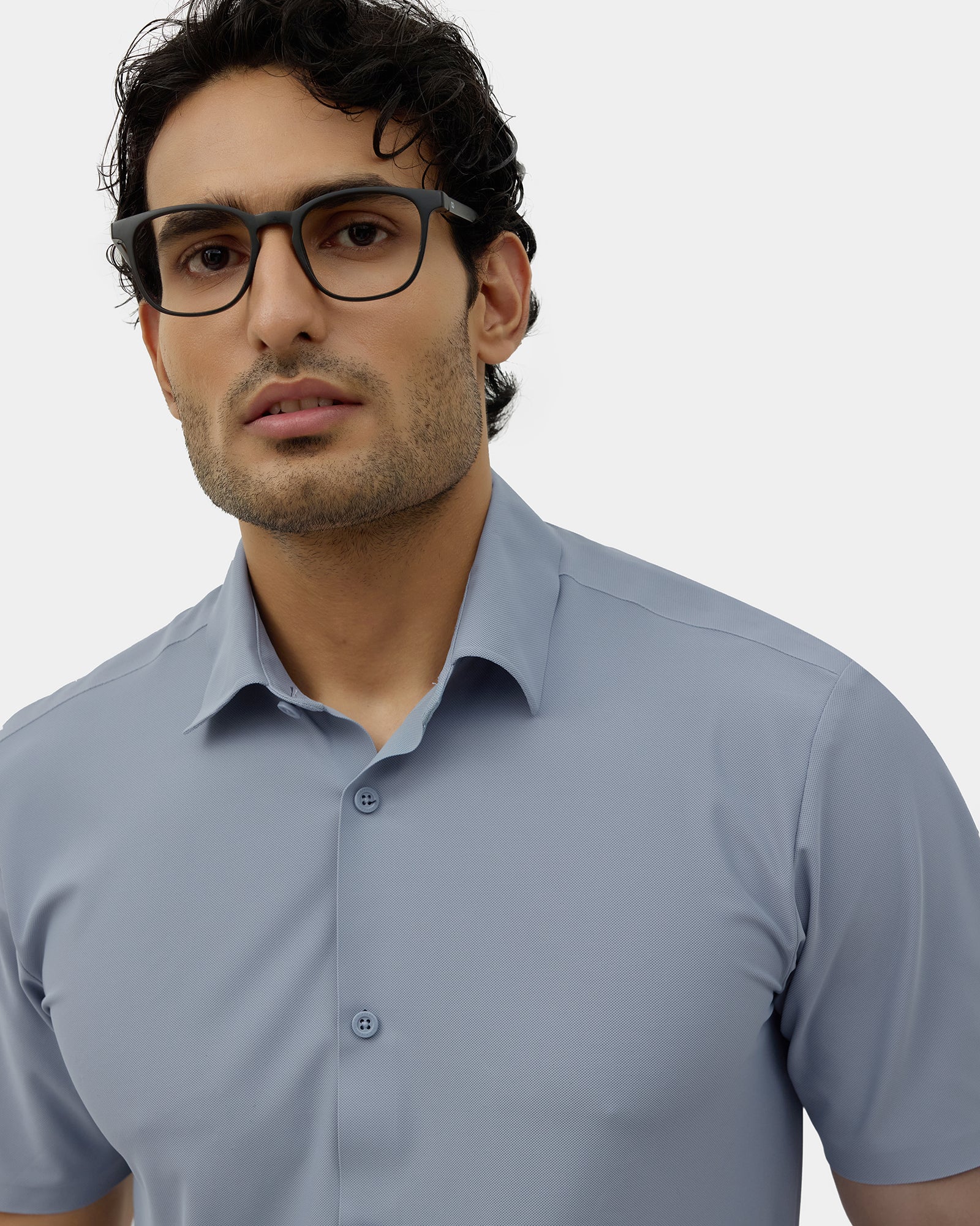 Blue TechPro Textured Shirt - Kanon