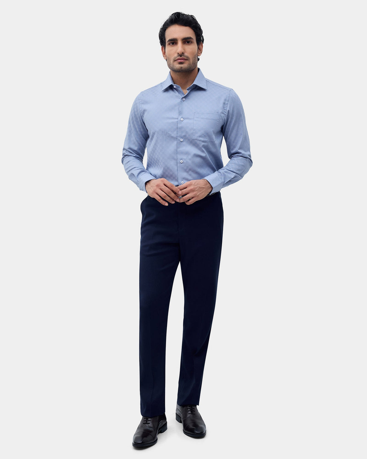 Blue Textured Shirt - Attar