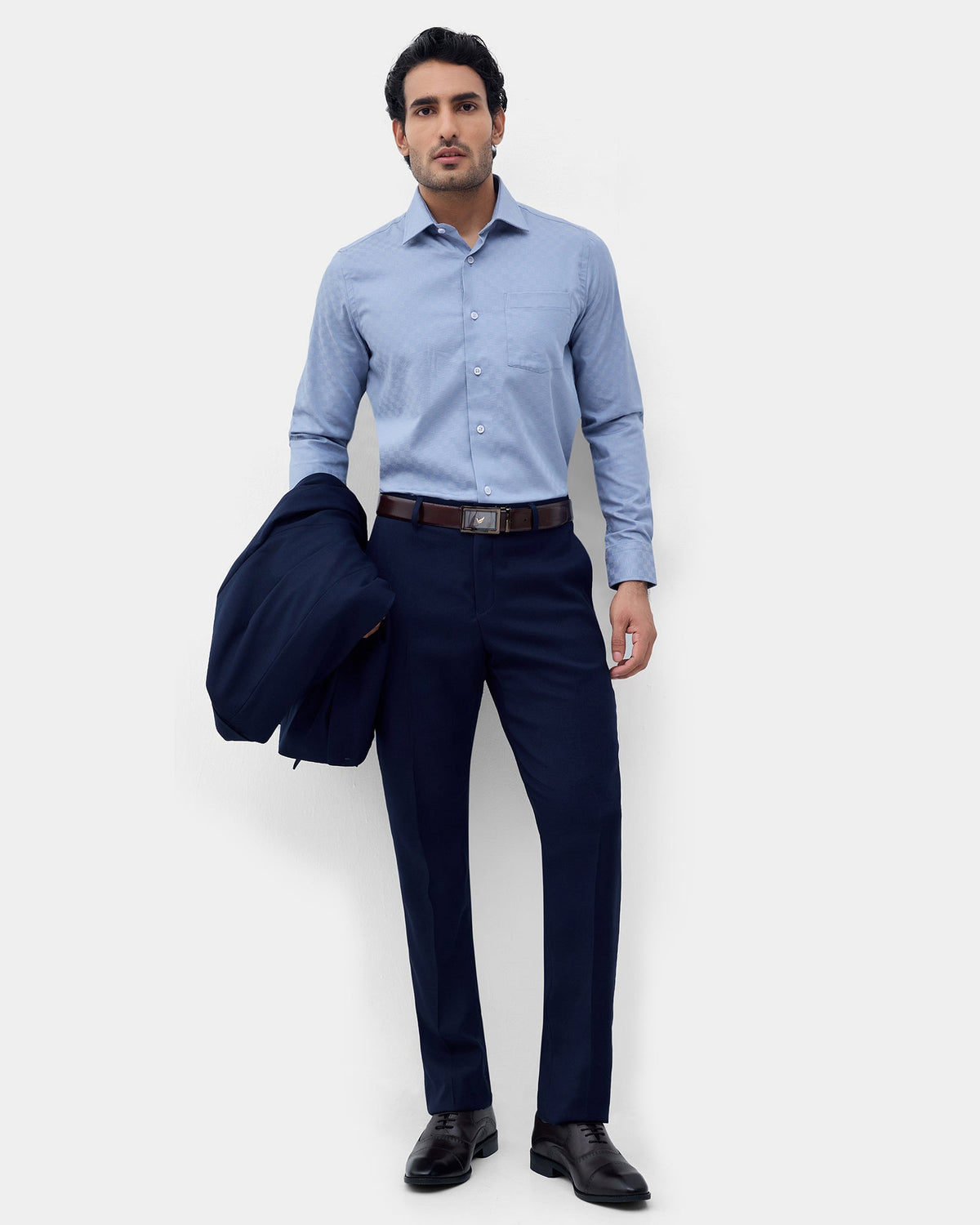 Blue Textured Shirt - Attar
