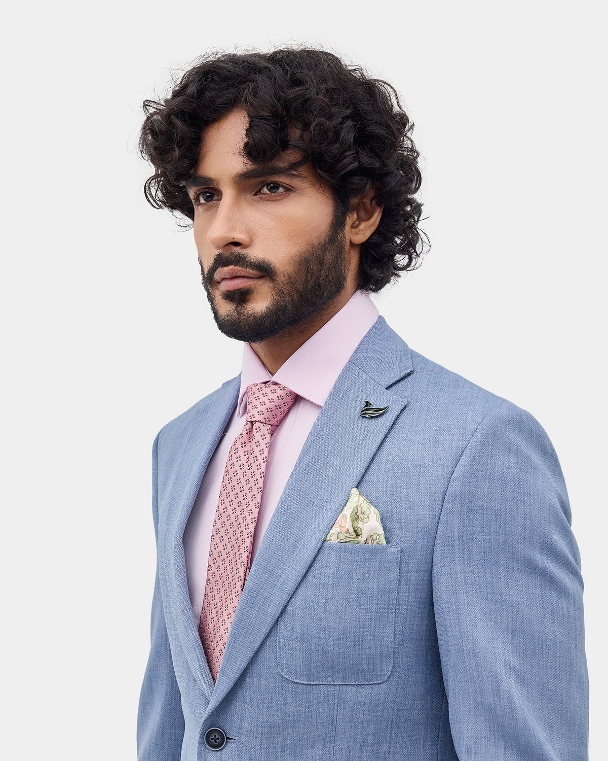 Blue Two Piece Textured Suit - Baxley