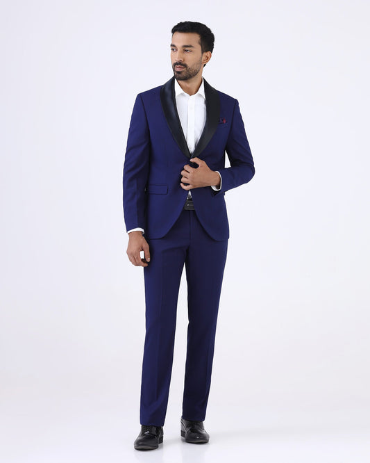 Blue Two Piece Textured Suit - Zame
