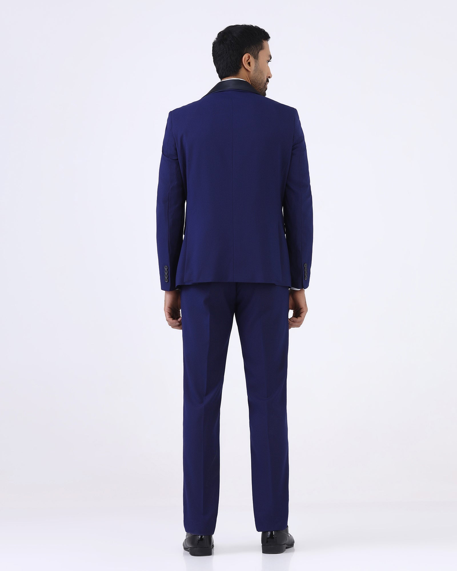Blue Two Piece Textured Suit - Zame