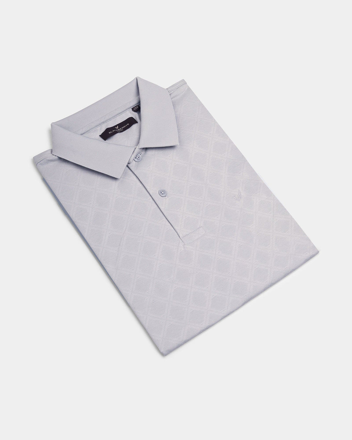 Bluish Grey Textured Polo - Cho