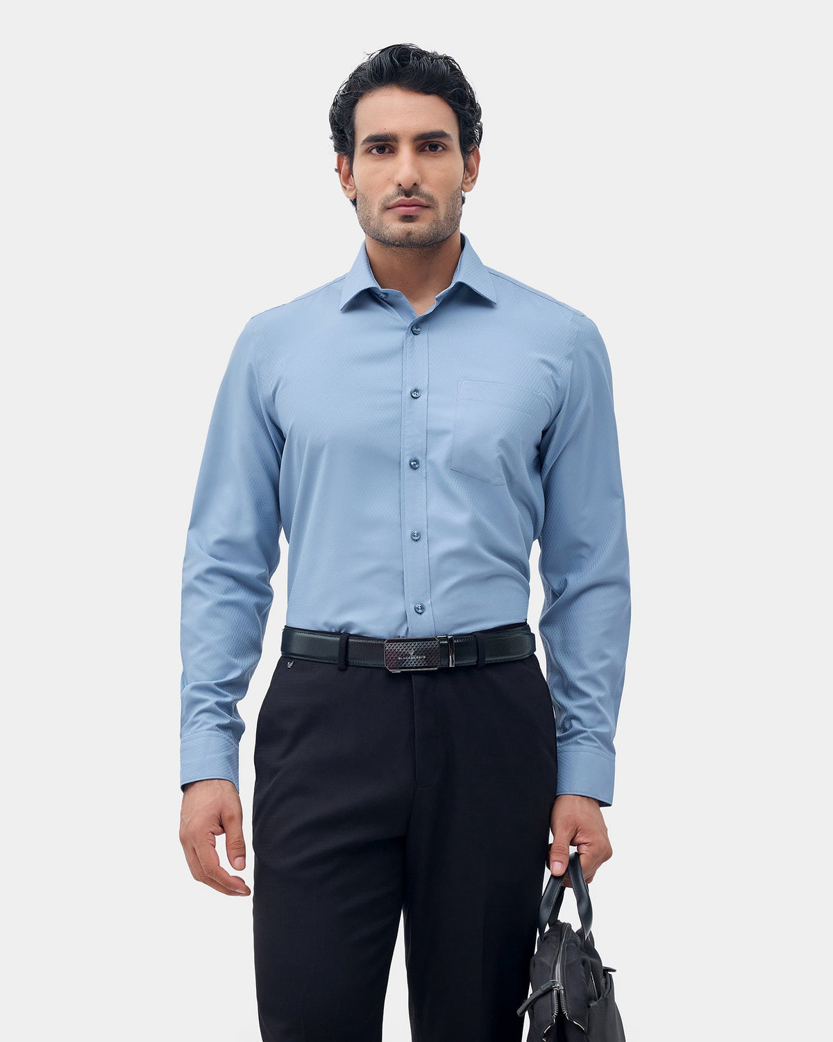 Bluish Grey Textured Shirt - Persia