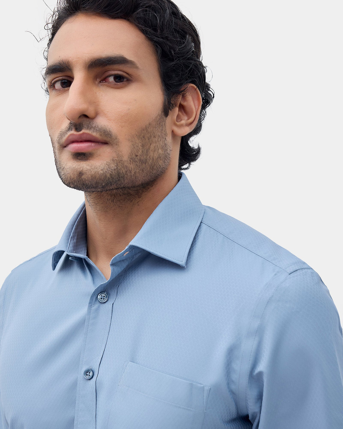Bluish Grey Textured Shirt - Persia