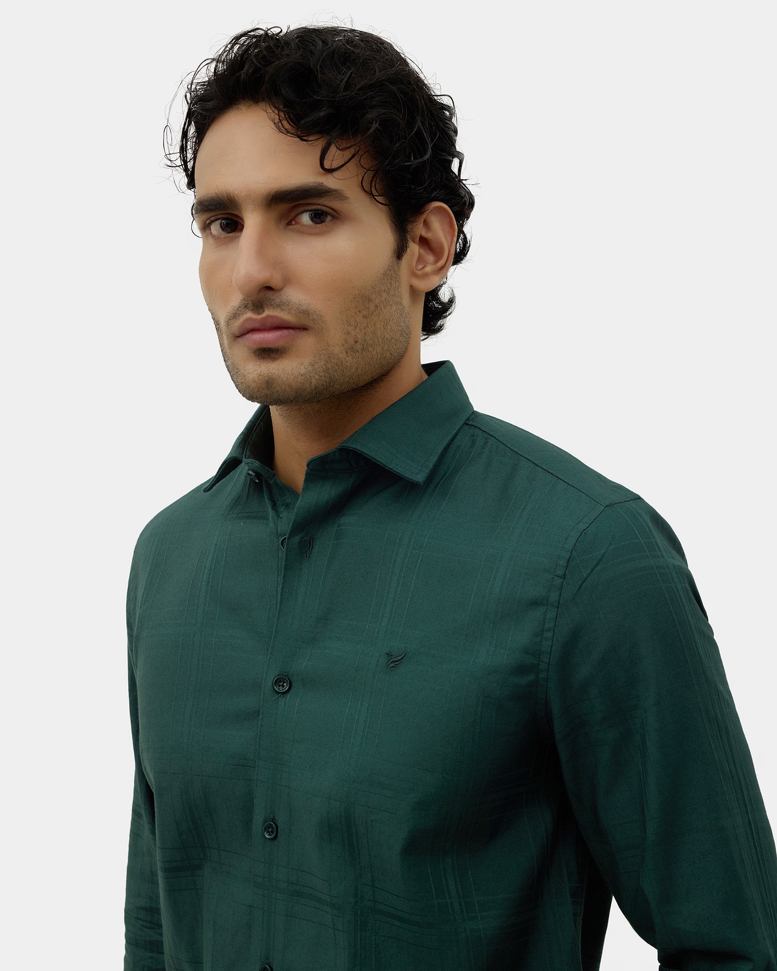 Bottle Green Check Shirt - Gaiaa