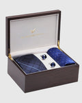 Boxed Combo Check Tie With Pocket Square And Cufflink (Seem) - Blackberrys