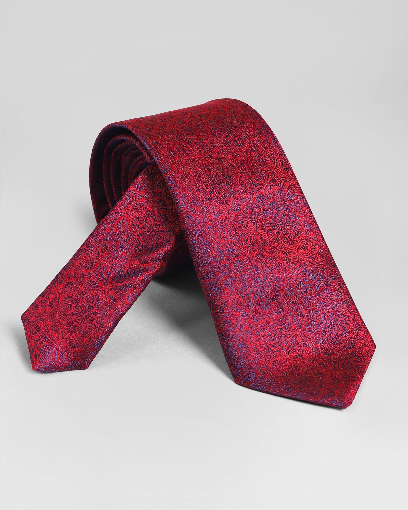 Boxed Combo Printed Tie With Pocket Square And Cufflink - Qarina