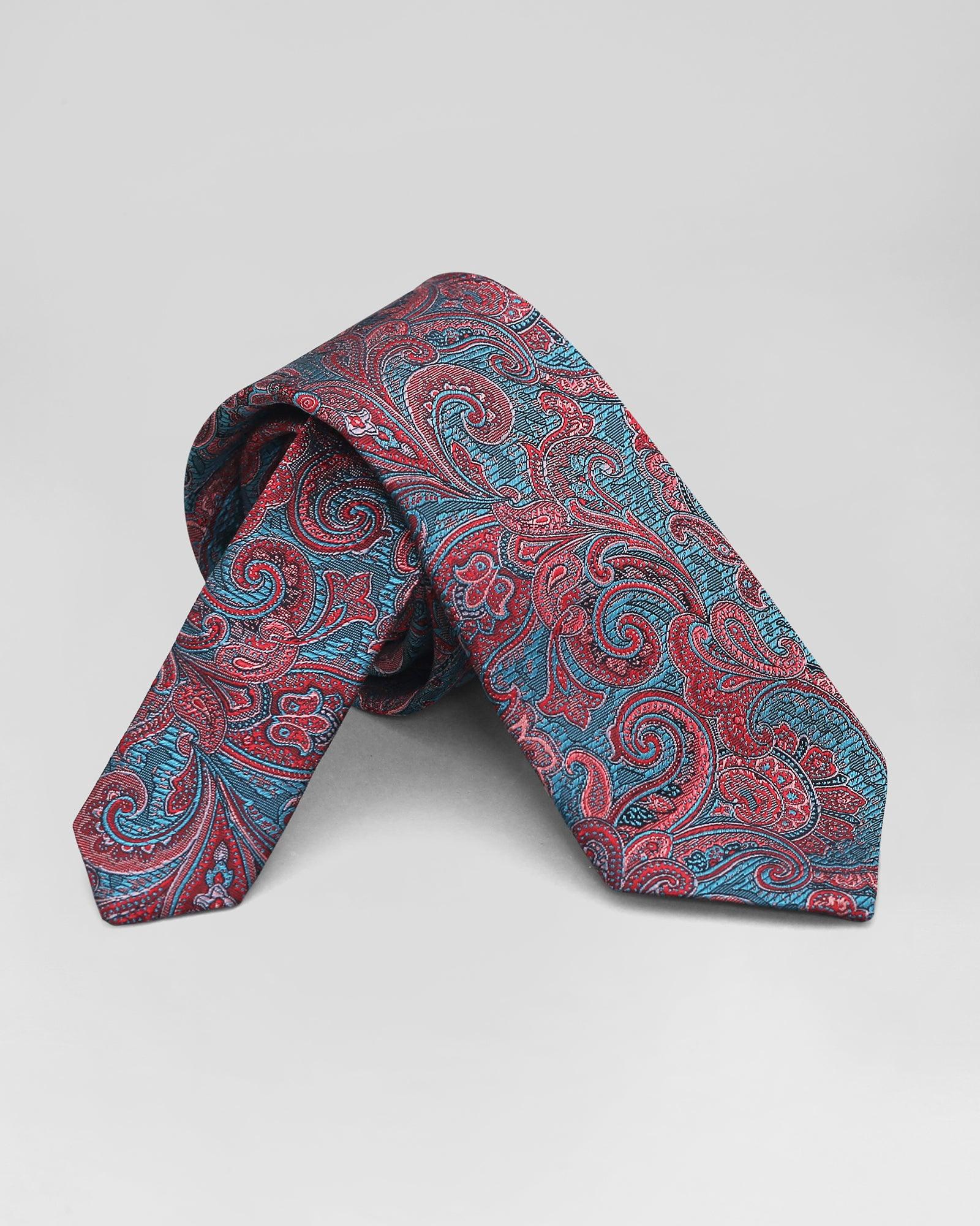 Boxed Combo Printed Tie With Pocket Square And Cufflink - Raheem