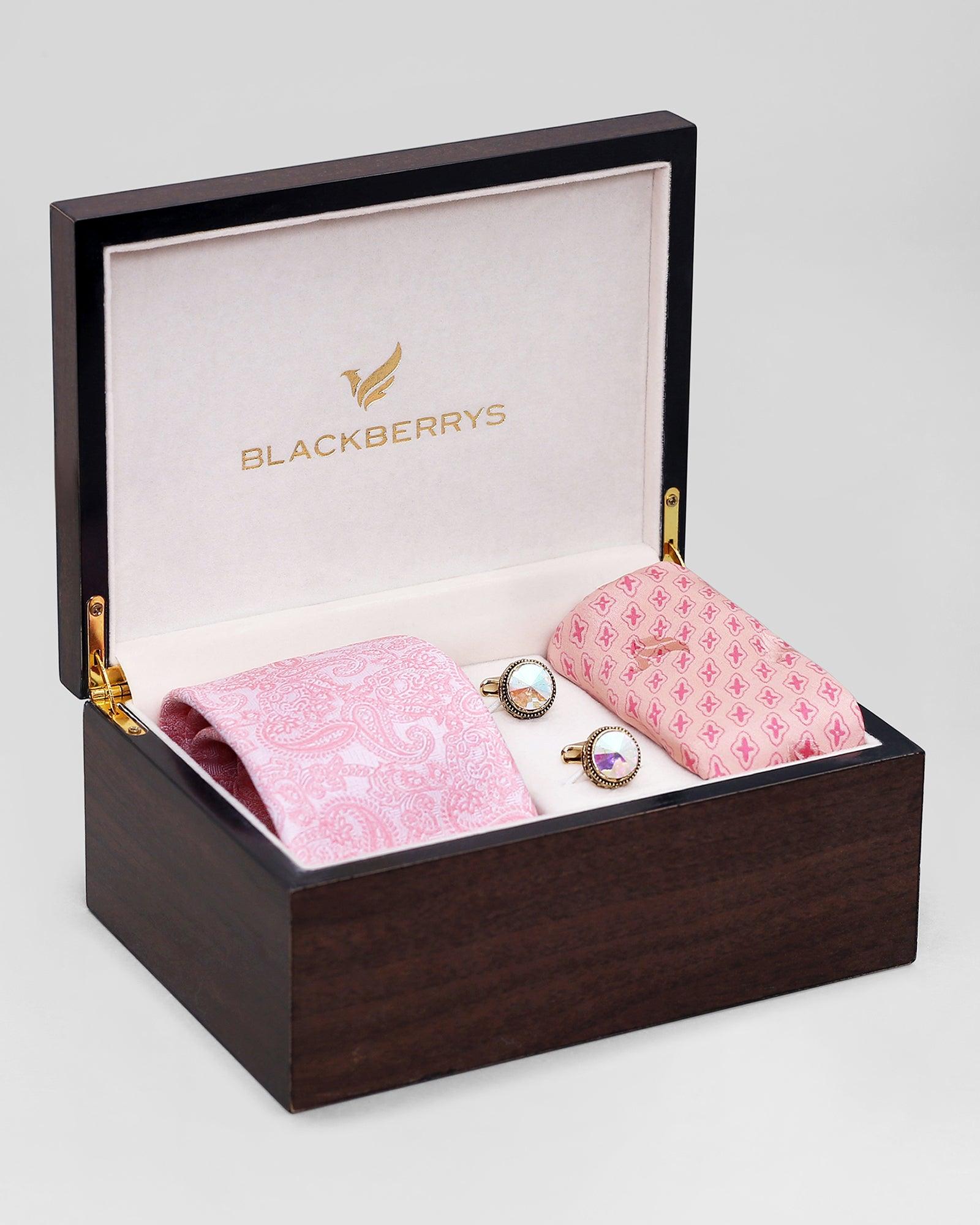 Boxed Combo: Printed Tie, Pocket Square Cufflink Riki