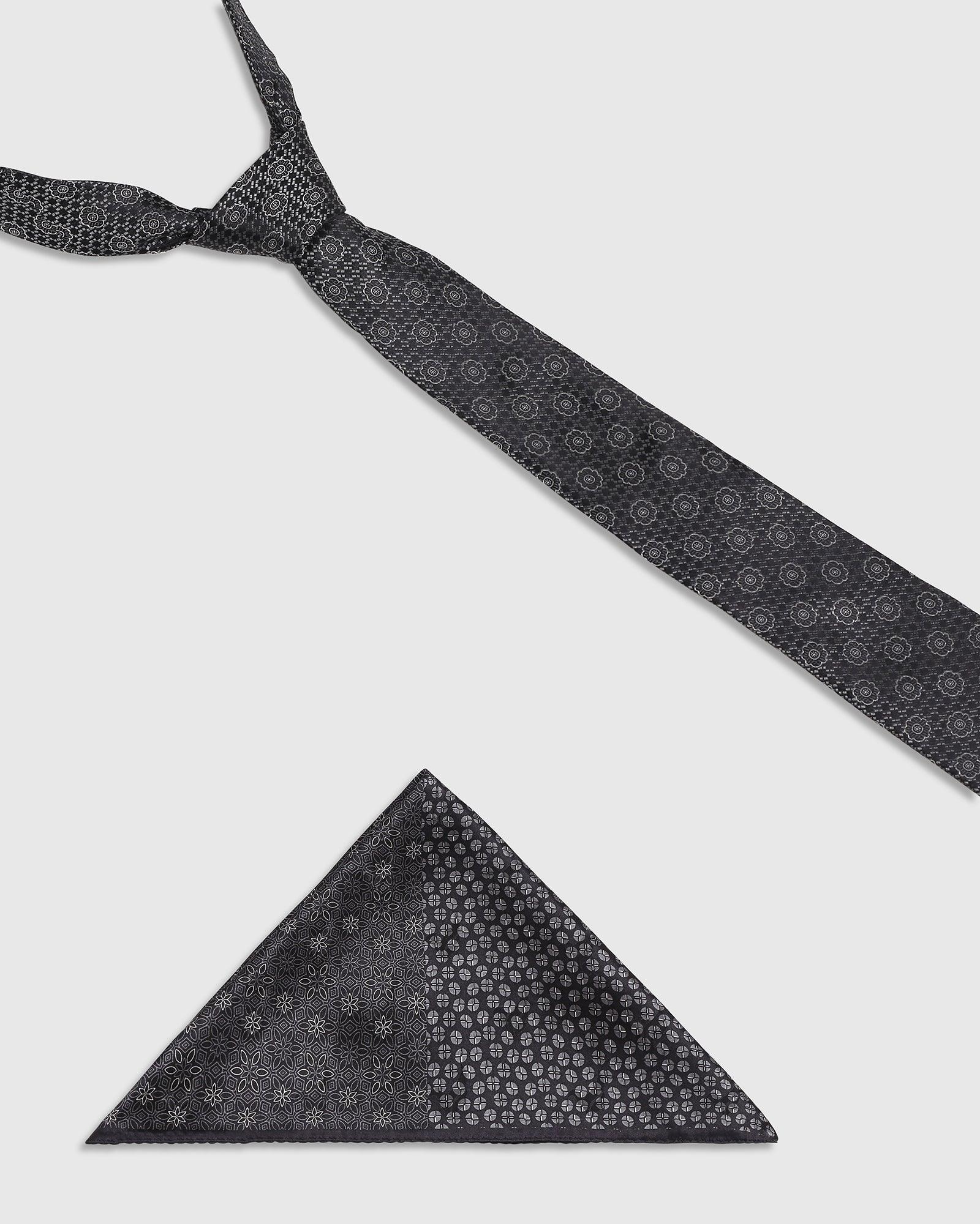 Boxed Combo Printed Tie With Pocket Square - Rachel