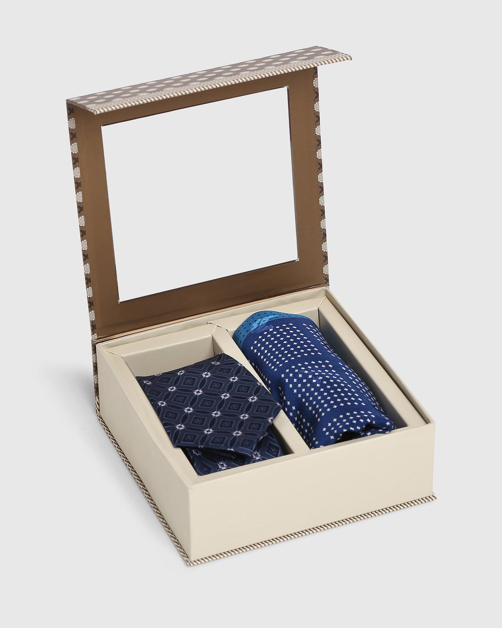 Boxed Combo Printed Tie With Pocket Square - Renato