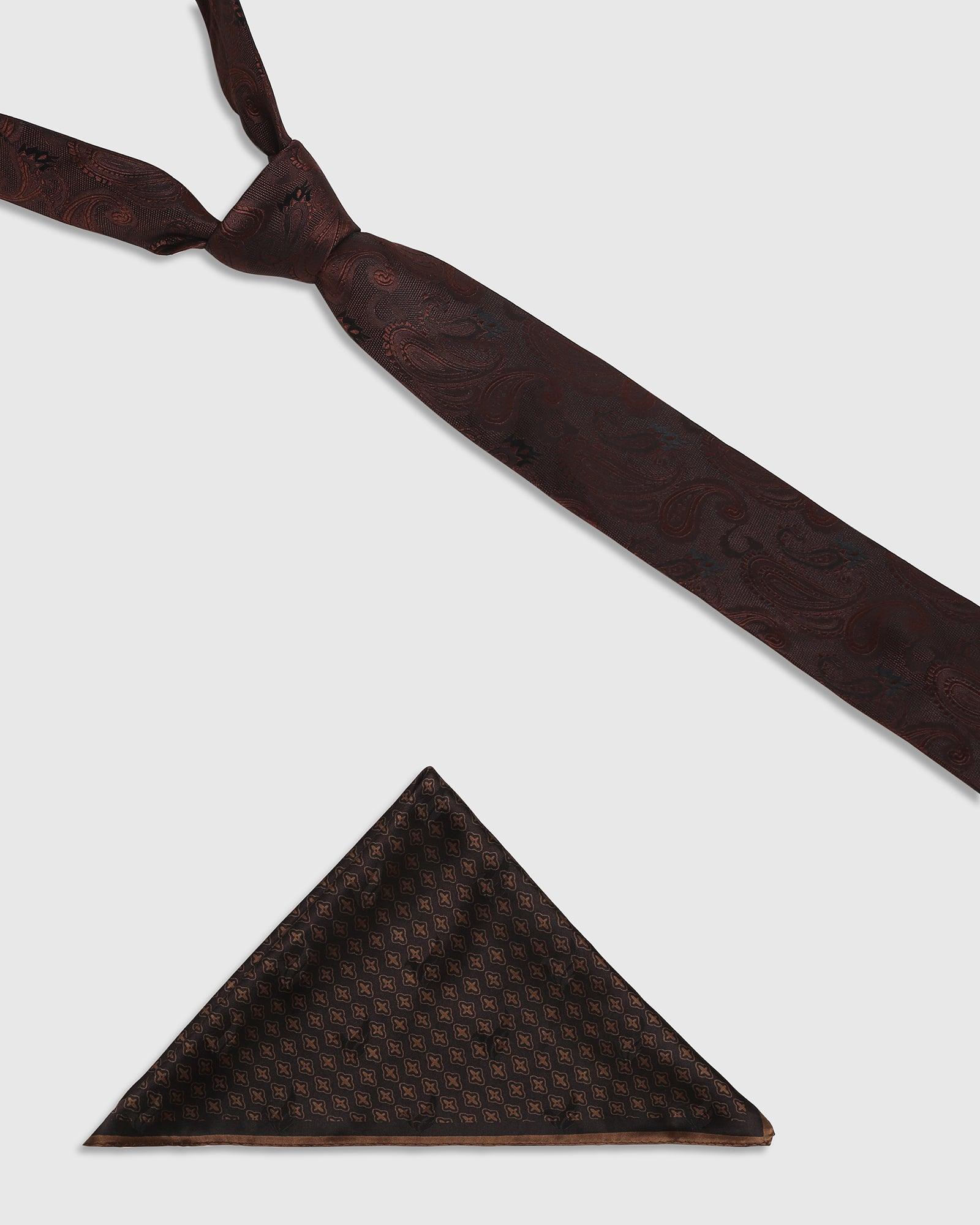 Boxed Combo Printed Tie With Pocket Square - Roga