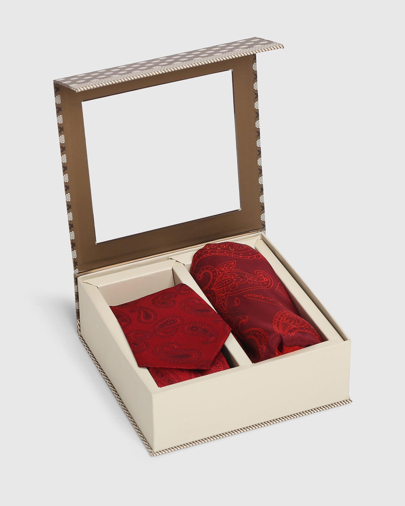 Boxed Combo Jacquard Tie With Pocket Square - Russo