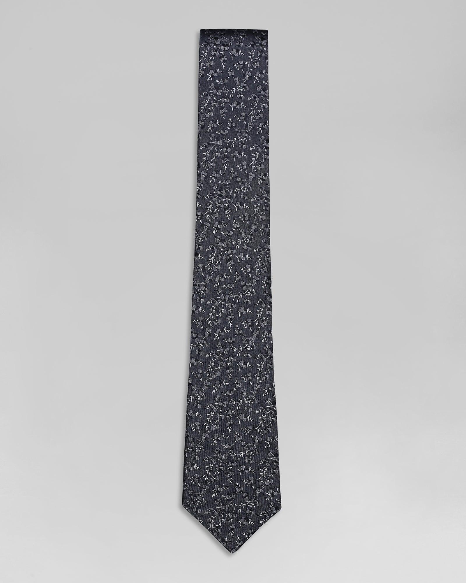 Boxed Combo Textured Tie And Pocket Square In Grey - Quely