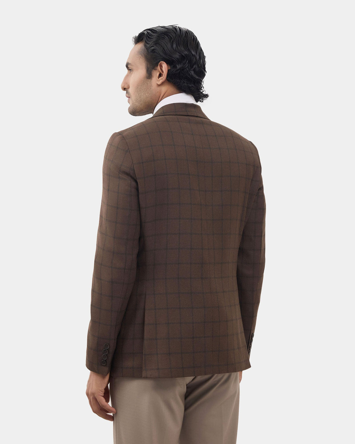 Brown Check Blazer - Windor