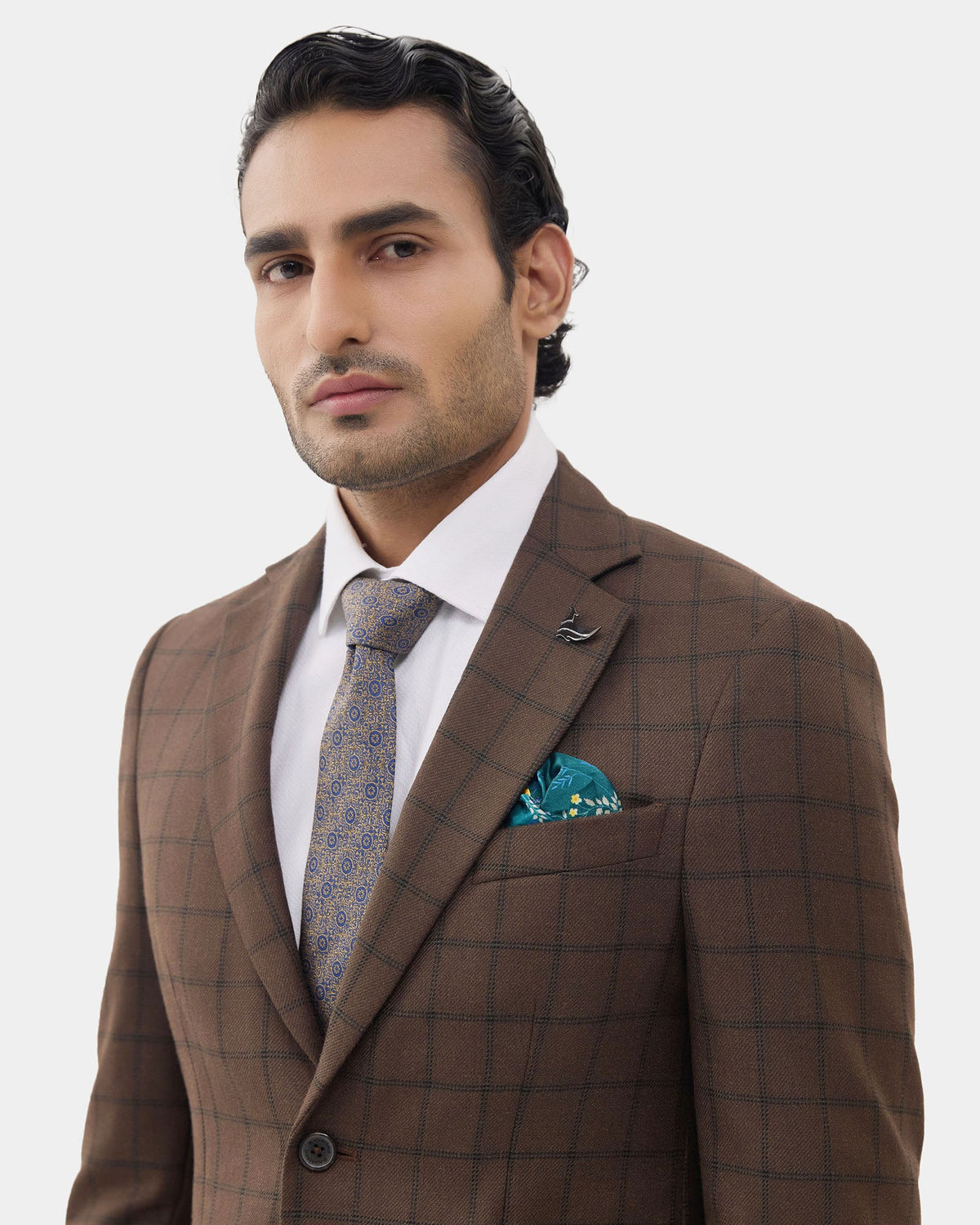 Brown Check Blazer - Windor