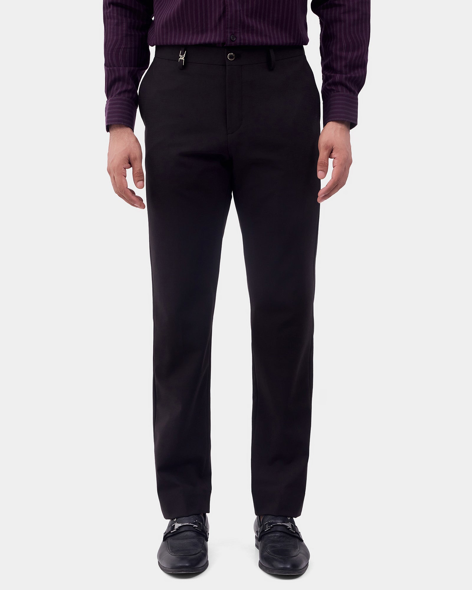 CLEAN FRONT SLIM COMFORT CHECK TROUSER