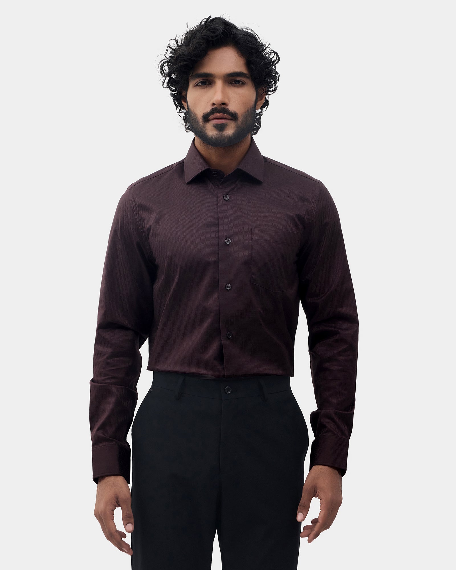 LONG SLEEVE INDIA FIT DOBBY SHIRT