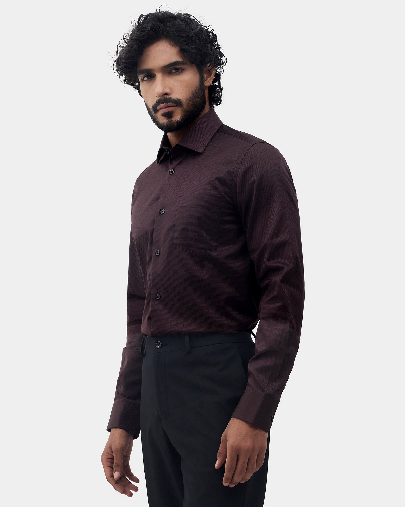 Brown Textured Shirt - Network