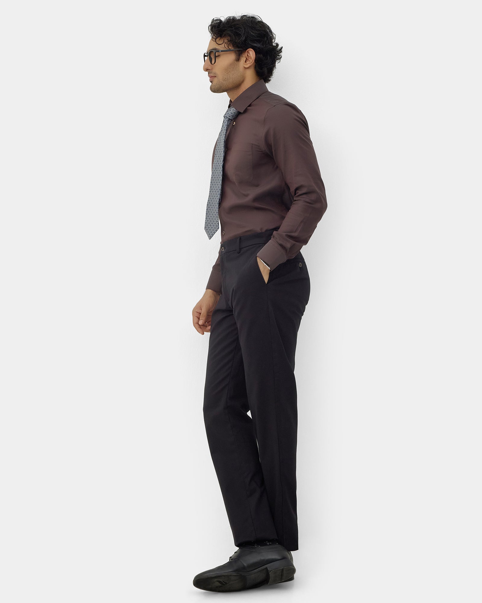 Brown Textured Shirt - Chiba