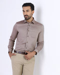 Brown Non Iron Textured Shirt - Ember