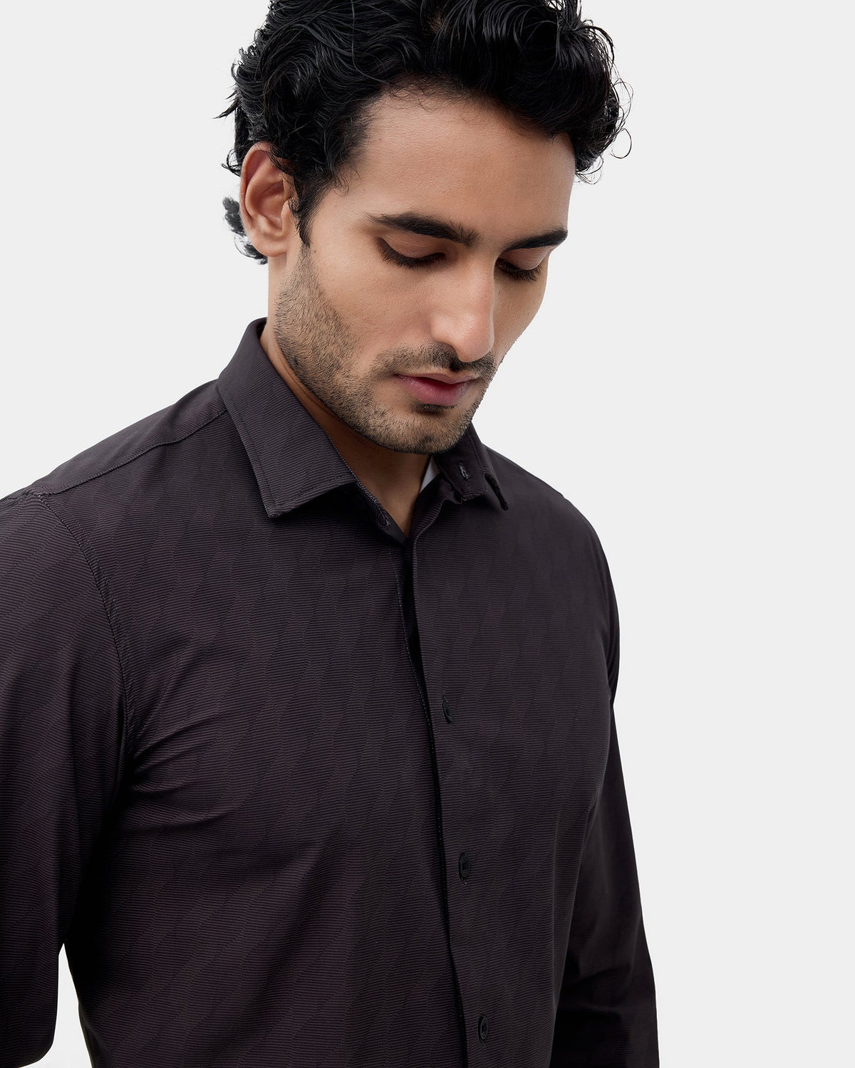 Brown Textured Shirt - Boltt