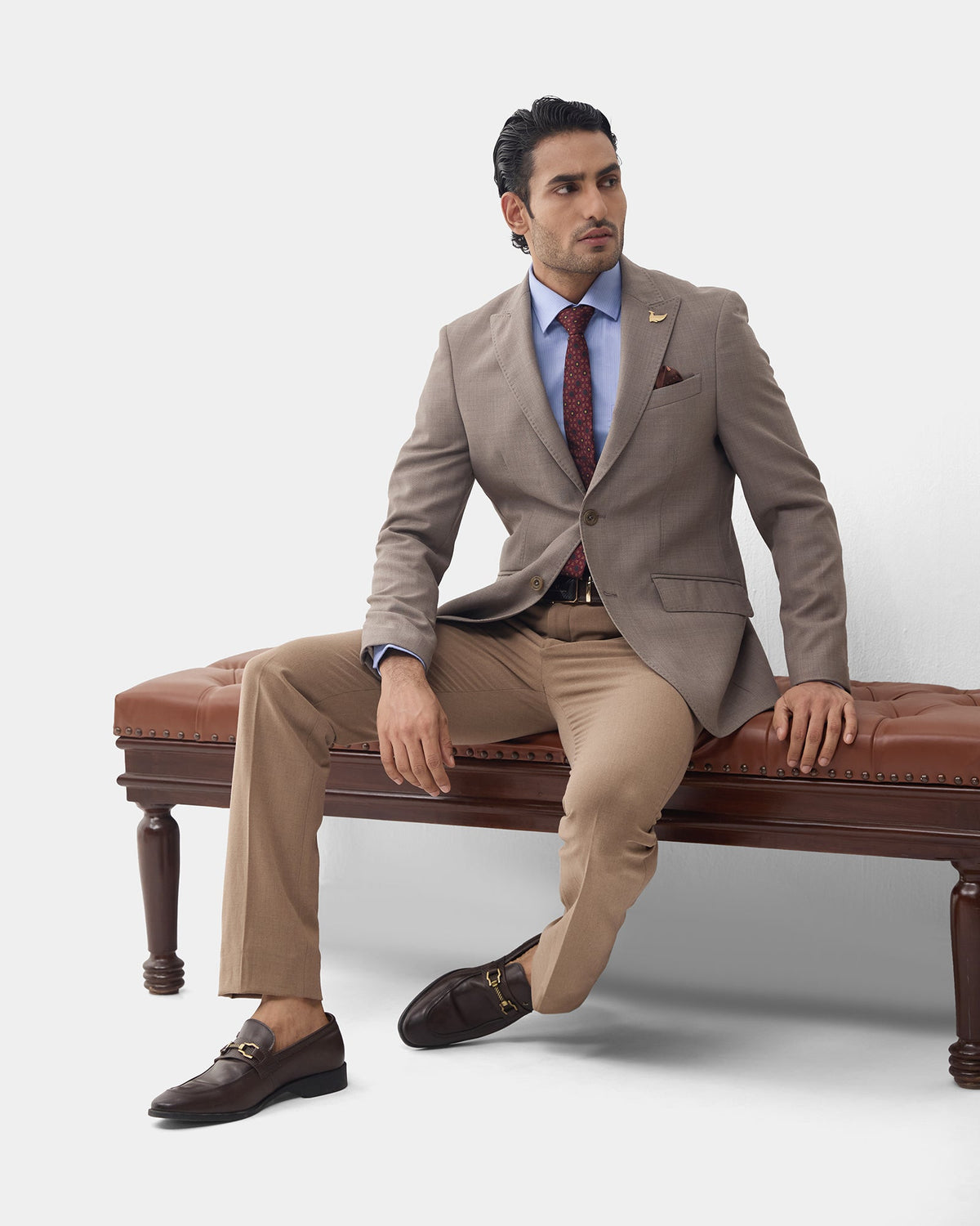 Brown Solid Blazer - Sobo