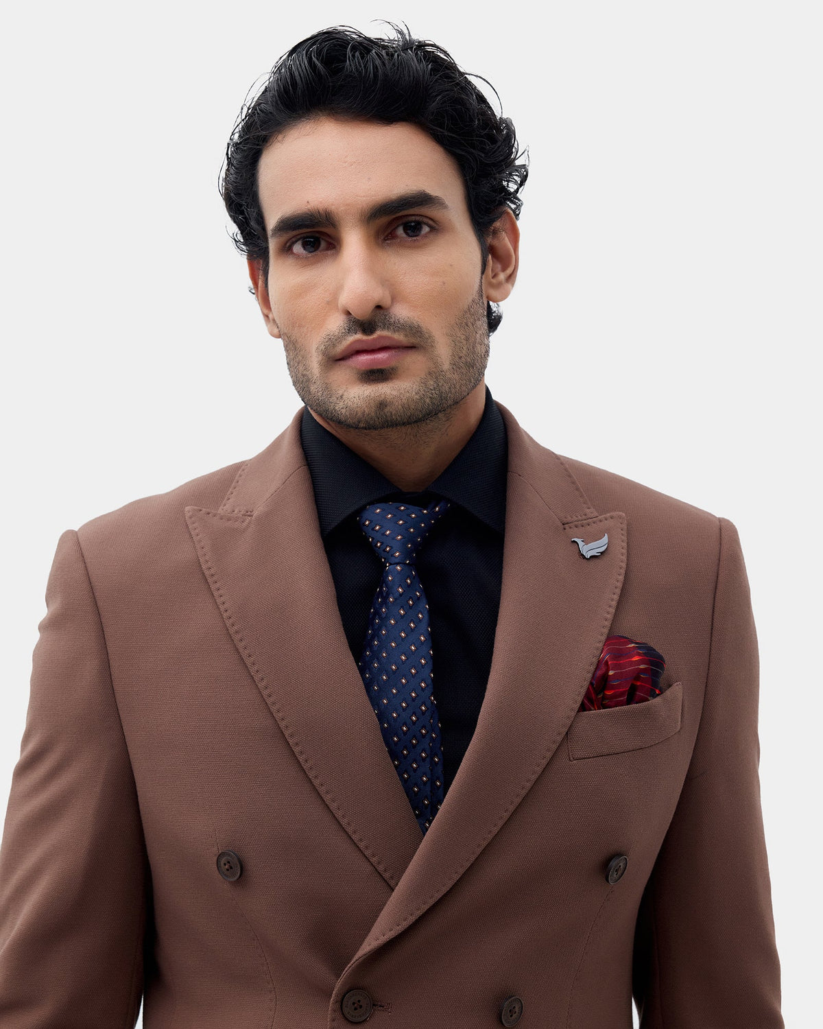 Brown Solid Blazer - Zemo