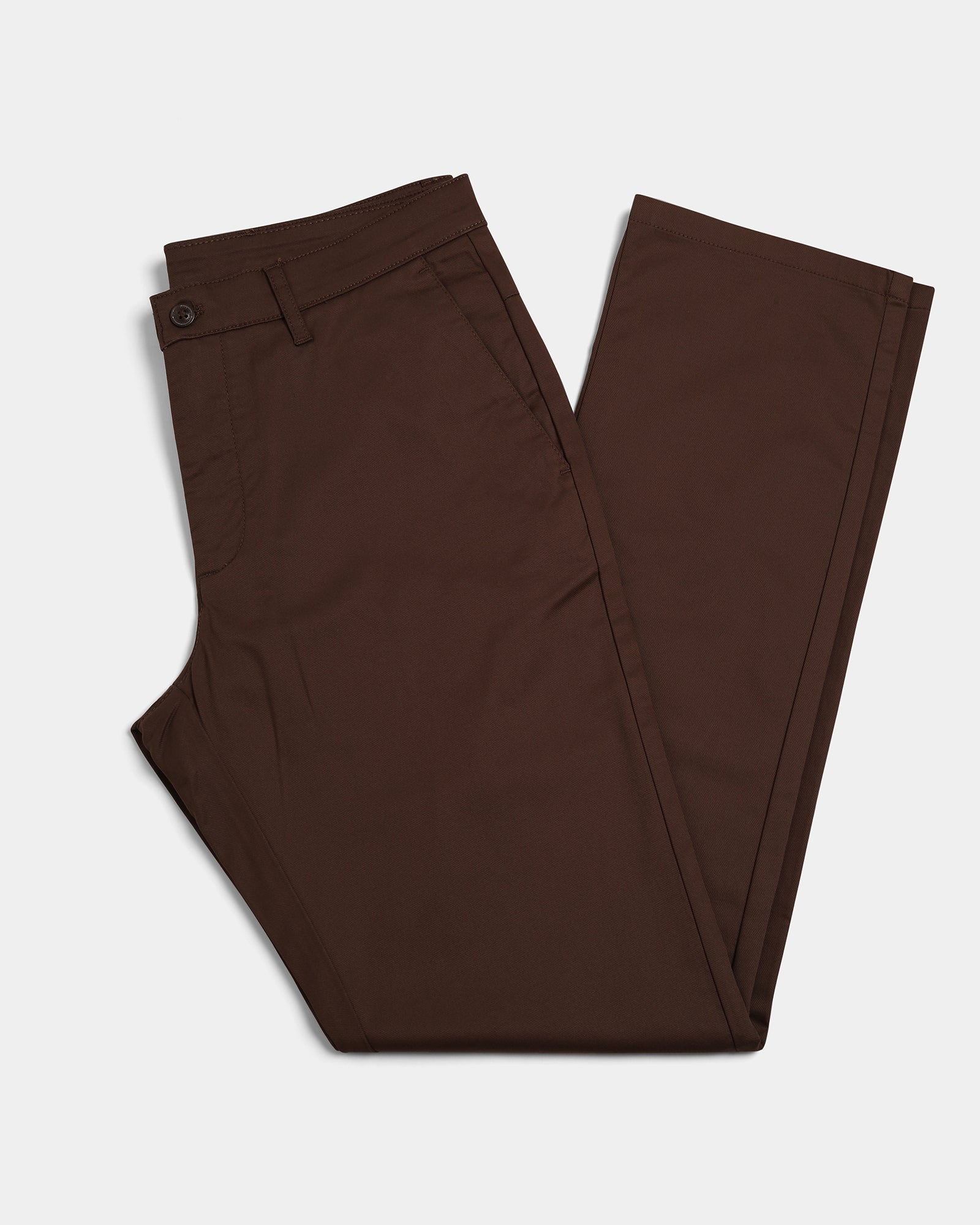 Brown Unwrinkle Solid Khakis - Sinai
