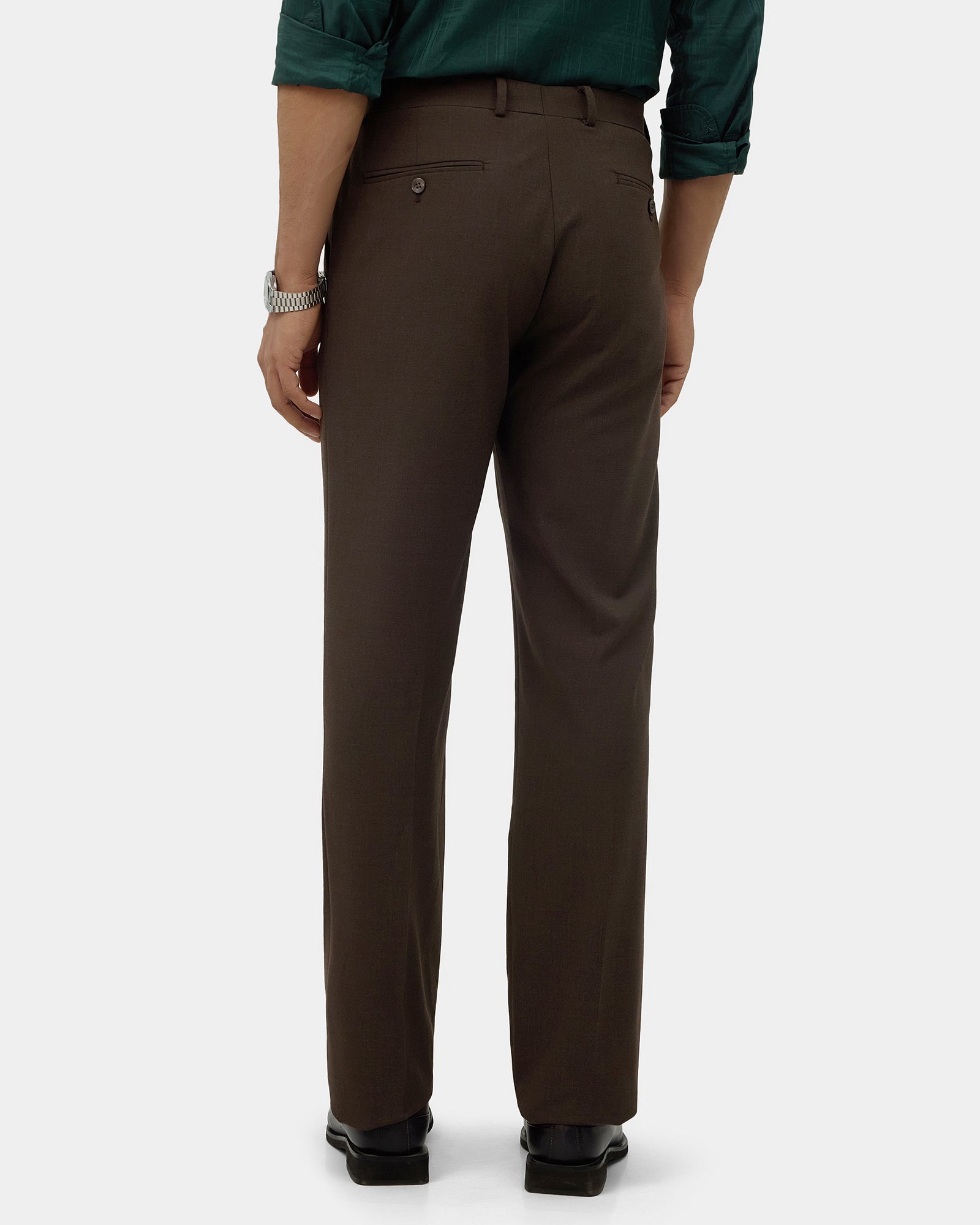 Brown Solid Trouser - Donny