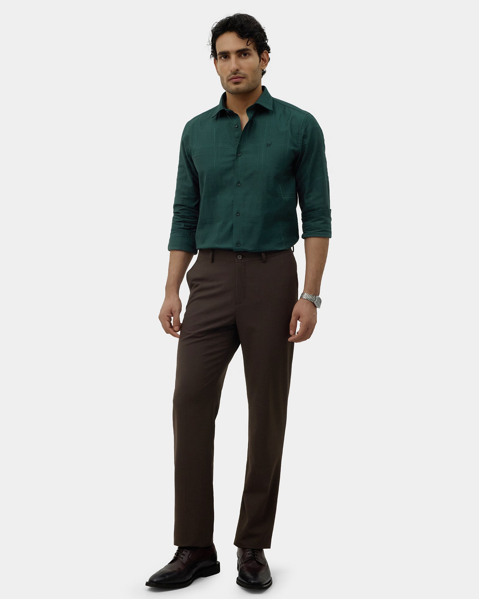 Brown Solid Trouser - Donny